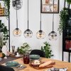 Koyoto Suspension, Boule lumineuse, Suspension Écru, Noir, 4 lumières