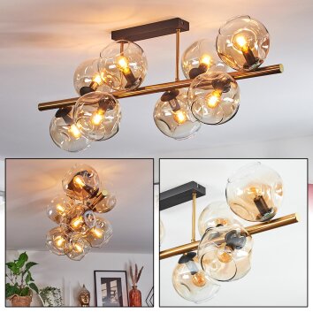 Ripoll Plafonnier, Boule lumineuse Or, Noir, 8 lumières