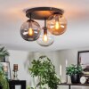 Gastor Plafonnier, Boule lumineuse 30 cm Ambre, Clair, Fumé, 3 lumières