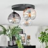 Koyoto Plafonnier, Boule lumineuse 30 cm Ambre, Clair, Fumé, 3 lumières
