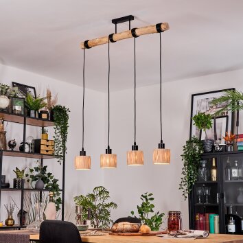 Granja Suspension, Suspension Écru, Noir, 4 lumières