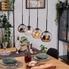 Koyoto Suspension, Boule lumineuse, Suspension Écru, Noir, 4 lumières