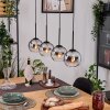 Koyoto Suspension, Boule lumineuse, Suspension Écru, Noir, 4 lumières