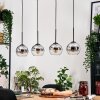 Koyoto Suspension, Boule lumineuse, Suspension Écru, Noir, 4 lumières
