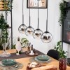 Koyoto Suspension, Boule lumineuse, Suspension Écru, Noir, 4 lumières