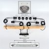 Koyoto Suspension, Boule lumineuse, Suspension Écru, Noir, 4 lumières