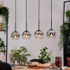 Koyoto Suspension, Boule lumineuse, Suspension Écru, Noir, 4 lumières