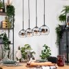 Koyoto Suspension, Boule lumineuse, Suspension Écru, Noir, 4 lumières