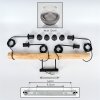 Koyoto Suspension, Boule lumineuse, Suspension Écru, Noir, 4 lumières