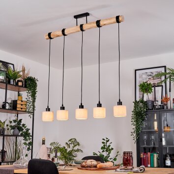 Bassagoda Suspension, Suspension Écru, Noir, 5 lumières