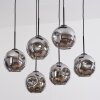Ripoll Suspension, Boule lumineuse, Suspension Chrome, Fumé, 6 lumières