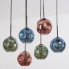 Ripoll Suspension, Boule lumineuse, Suspension Bleu, Vert, Cuivré, 6 lumières