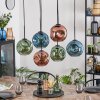 Ripoll Suspension, Boule lumineuse, Suspension Bleu, Vert, Cuivré, 6 lumières