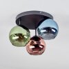 Koyoto Plafonnier, Boule lumineuse 30 cm Bleu, Vert, Cuivré, 3 lumières