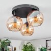 Koyoto Plafonnier, Boule lumineuse 30 cm Ambre, 3 lumières
