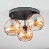 Koyoto Plafonnier, Boule lumineuse 30 cm Ambre, 3 lumières