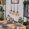 Koyoto Suspension, Boule lumineuse, Suspension Écru, Noir, 3 lumières