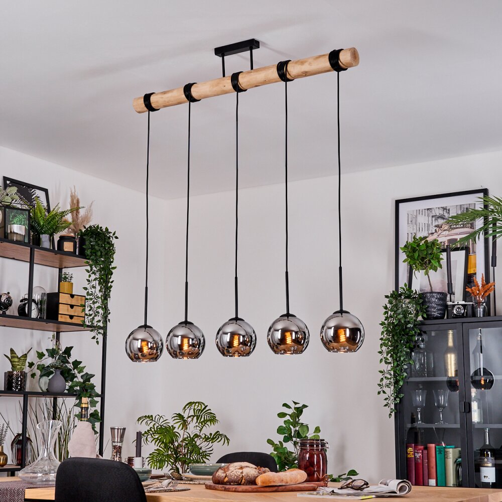 Koyoto Suspension, Boule lumineuse, Suspension Écru, Noir, 5 lumières main product photo