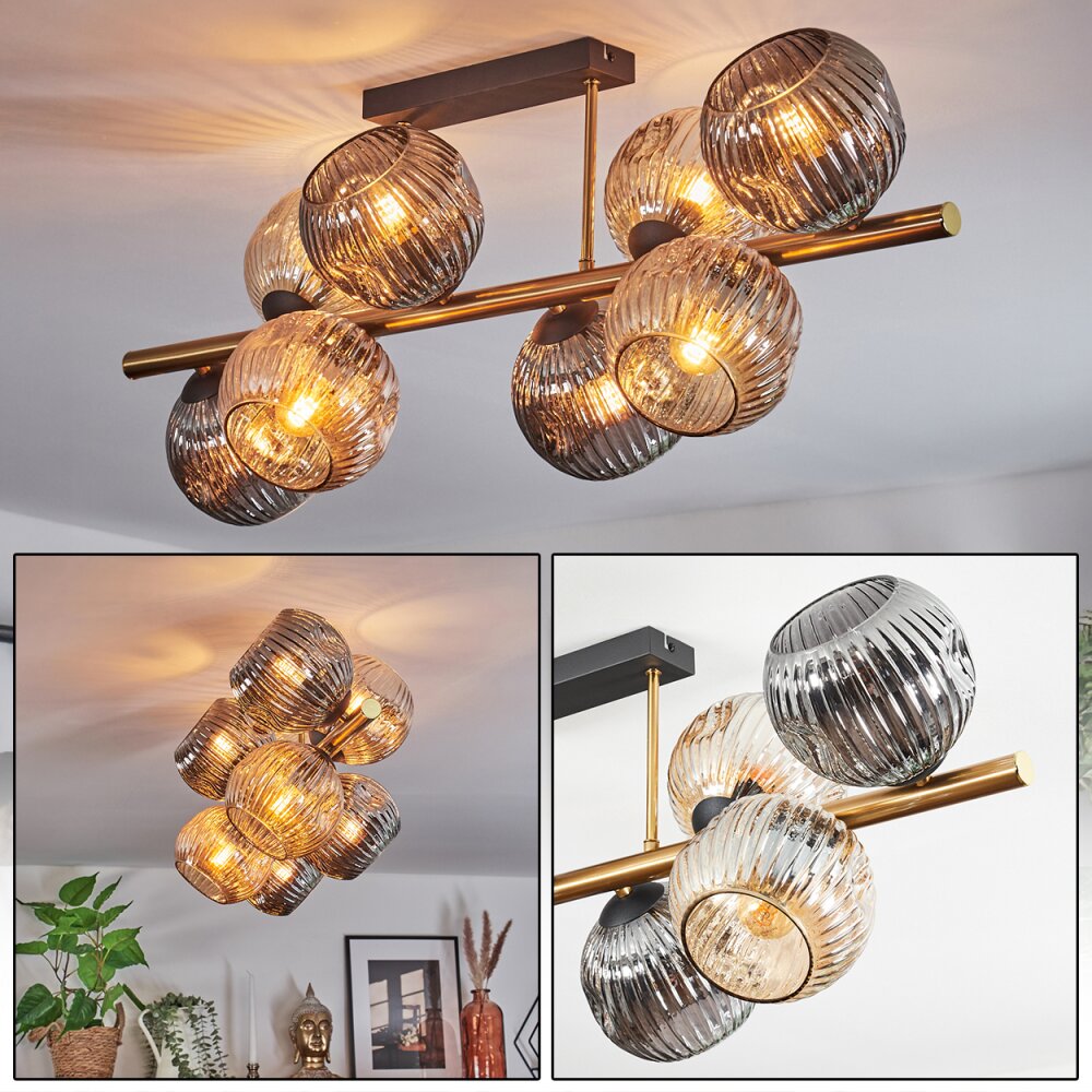 Ripoll Plafonnier, Boule lumineuse Or, Noir, 8 lumières main product photo