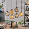 Ripoll Suspension, Boule lumineuse, Suspension Ambre, Fumé, 6 lumières