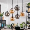 Ripoll Suspension, Boule lumineuse, Suspension Ambre, Fumé, 6 lumières