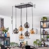 Ripoll Suspension, Boule lumineuse, Suspension Ambre, Fumé, 6 lumières