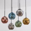 Ripoll Suspension, Boule lumineuse, Suspension Bleu, Chrome, Or, Vert, Cuivré, Fumé, 6 lumières