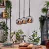 Koyoto Suspension, Boule lumineuse, Suspension Écru, Noir, 3 lumières