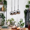 Koyoto Suspension, Boule lumineuse, Suspension Écru, Noir, 3 lumières