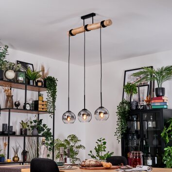 Koyoto Suspension, Boule lumineuse, Suspension Écru, Noir, 3 lumières