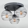 Koyoto Plafonnier, Boule lumineuse Clair, Fumé, 3 lumières Koyoto Plafonnier, Boule lumineuse Clair, Fumé, 3 lumières