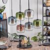 Lauden Suspension, Suspension Bleu, Vert, Clair, Cuivré, Fumé, 6 lumières