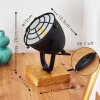 Lampe de table Malix Bois clair, Noir, 1 lumière