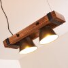 Suspension Oksbol Bois foncé, Noir, 2 lumières