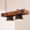 Suspension Oksbol Bois foncé, Noir, 2 lumières