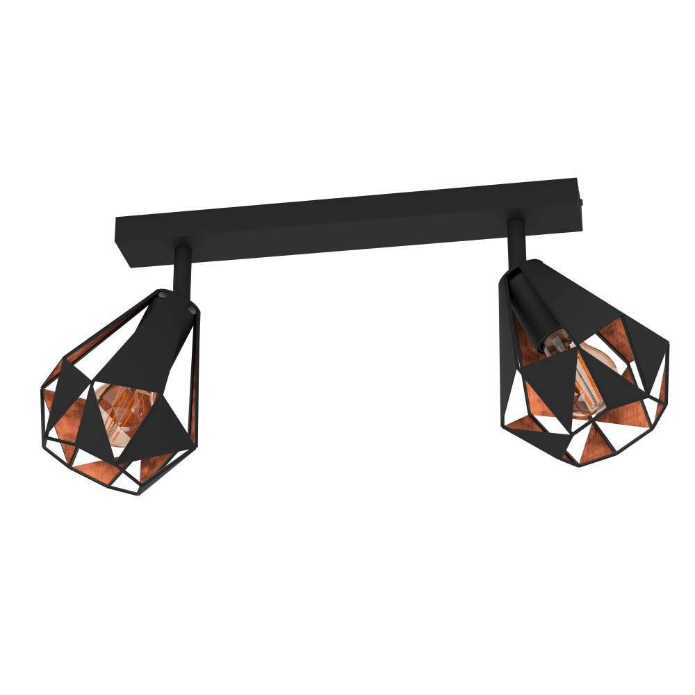 Plafonnier Eglo CARLTON Cuivre, Noir, 2 lumières main product photo