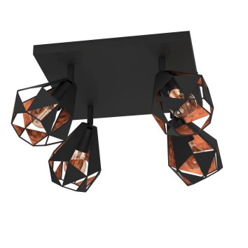 CARLTON Luminaires Eglo Cuivre, Noir, 4 lumières