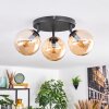 Gastor Plafonnier, Boule lumineuse 25 cm Ambre, 3 lumières