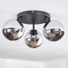 Koyoto Plafonnier, Boule lumineuse Chrome, Fumé, 3 lumières