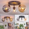 Gastor Plafonnier, Boule lumineuse Ambre, Chrome, Clair, Fumé, 3 lumières