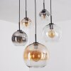 Koyoto Suspension, Boule lumineuse, Suspension Ambre, Clair, Fumé, 5 lumières