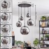 Koyoto Suspension, Boule lumineuse, Suspension Chrome, Fumé, 5 lumières