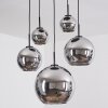 Koyoto Suspension, Boule lumineuse, Suspension Chrome, Fumé, 5 lumières