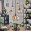 Koyoto Suspension, Boule lumineuse, Suspension Ambre, Clair, 5 lumières