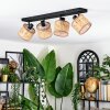 Barcos Plafonnier, Spot de plafond Noir, 4 lumières