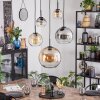 Koyoto Suspension, Boule lumineuse, Suspension Ambre, Clair, Fumé, 5 lumières