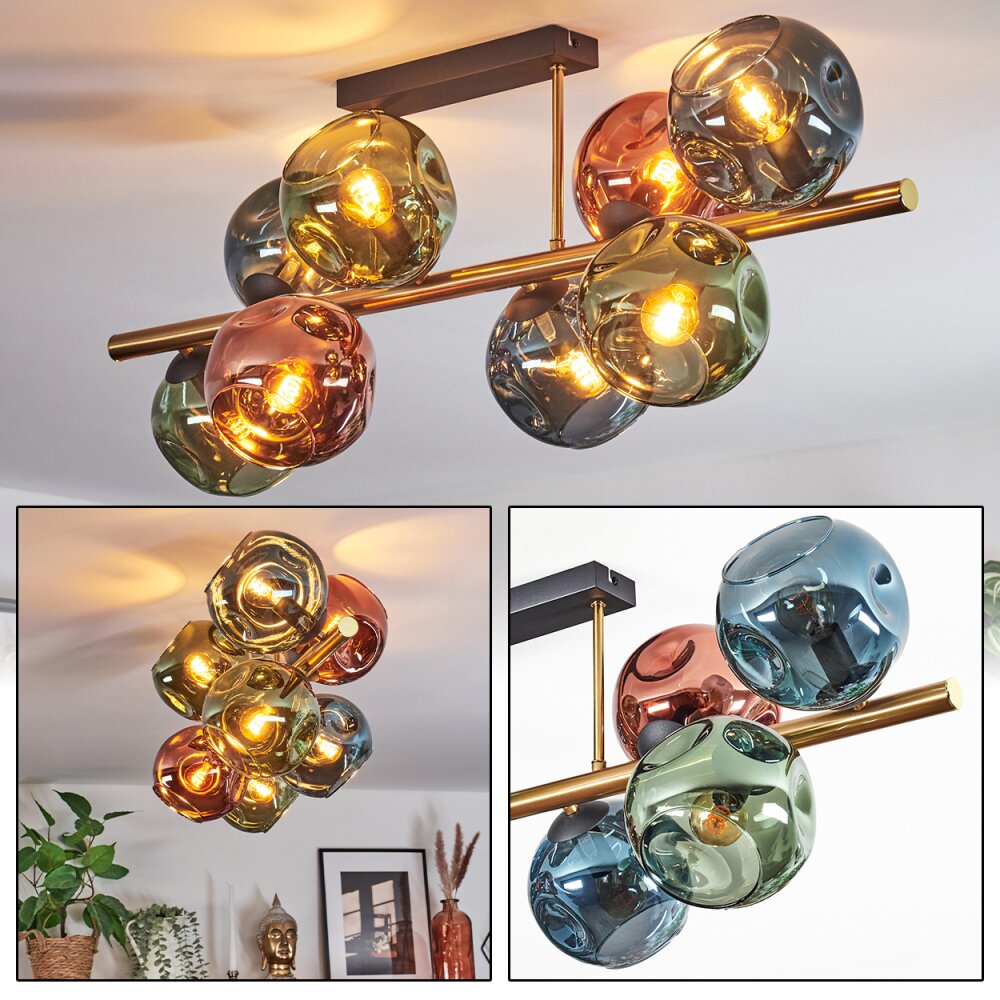 Ripoll Plafonnier, Boule lumineuse Or, Noir, 8 lumières main product photo