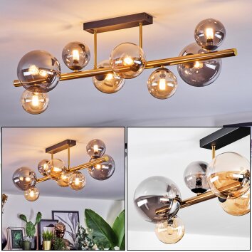 Chehalis Plafonnier, Boule lumineuse Or, Noir, 8 lumières