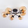 Koyoto Plafonnier, Boule lumineuse 59 cm Ambre, 6 lumières