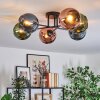Koyoto Plafonnier, Boule lumineuse 59 cm Bleu, Vert, Cuivré, 6 lumières